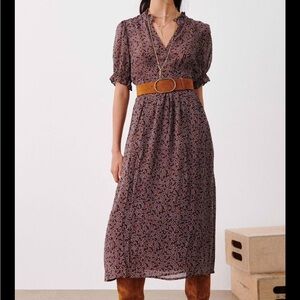 BA&SH PALLY Print midi dress Size 0 in NWT in perfect condition